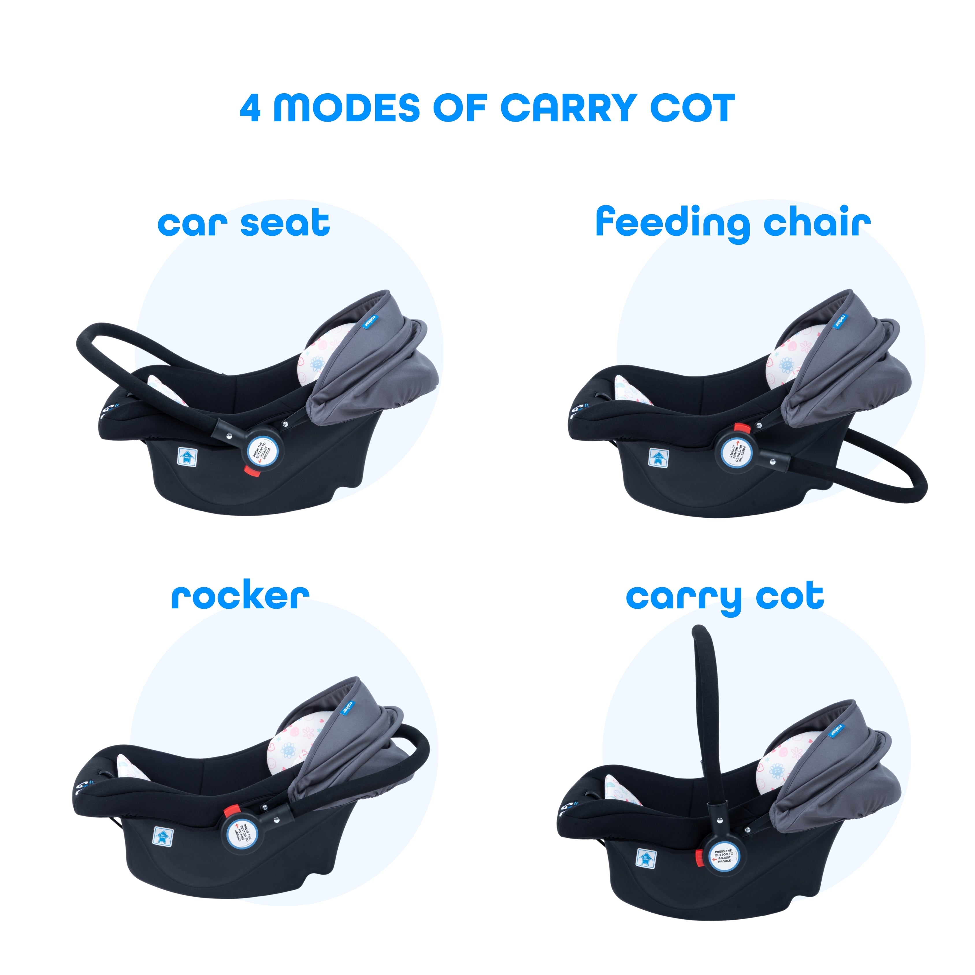 Cot Rocker Rocker: 4-in-1 Carry Cot | Smart, Safe & Versatile – Gro Club