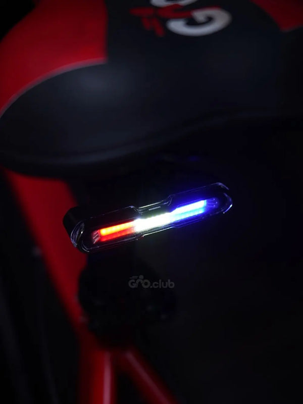 USB Rechargeable 3-Color Tail Light for Bicycles (RED, BLUE, WHITE) Gro Club